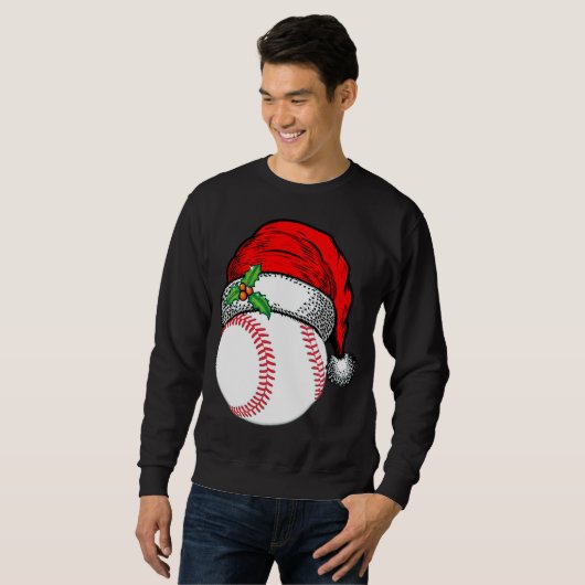 Kerstman hoed honkbal sport grappig cadeau trui (Voorkant volledig)