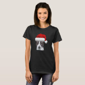 Kerstman Hoed Italiaanse Windhond Hond T-shirt (Voorkant volledig)