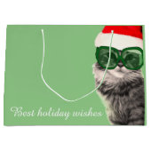 Kerstman hoed kat, kerstcadeau groot cadeauzakje (Voorkant)