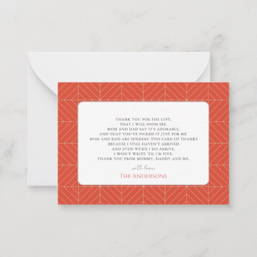 Kerstman Hoed Kerst Baby Shower Bedankt Notitiekaartje (Achterkant)