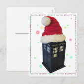 Kerstman Hoed Kerst Blauwe Politiedoos Feestdagenkaart (Voorkant / Achterkant)