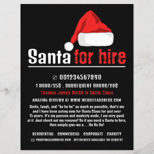Kerstman Hoed, Kerstman Entertainer Reclame Flyer