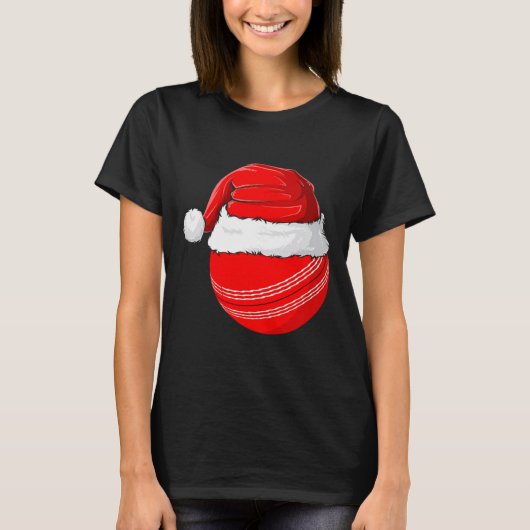Kerstman Hoed Kerstmis Cricket T-shirt (Voorkant)