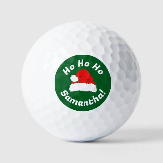 Kerstman Hoed Kerstmis Golfballen (Voorkant)