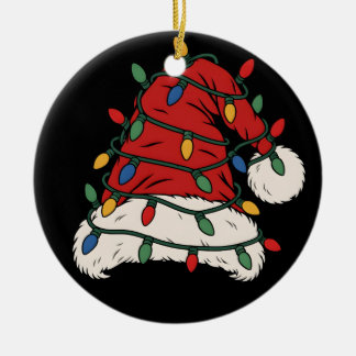 Kerstman Hoed Kerstverlichting Mannen Vrouwen Kind Keramisch Ornament