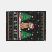 Kerstman Hoed Labrador Hond Kerstboom Lights Ugly Fleece Deken (Voorkant (Horizontaal))