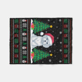 Kerstman Hoed Maltese hond Kerstboom Lights Ugly S Fleece Deken (Voorkant (Horizontaal))