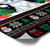 Kerstman Hoed Maltese hond Kerstboom Lights Ugly S Poster (Hoek)