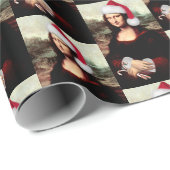 Kerstman Hoed Mona Lisa Kerstmis Cadeaupapier (Rol Hoek)