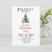 Kerstman hoed oh wat leuke kerst party uitnodiging (Staand voorkant)