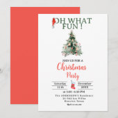 Kerstman hoed oh wat leuke kerst party uitnodiging (Voorkant / Achterkant)