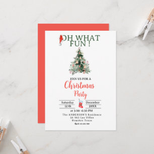 Kerstman hoed oh wat leuke kerst party uitnodiging