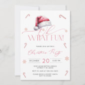 Kerstman hoed oh wat leuke kerst party uitnodiging (Voorkant)