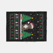 Kerstman Hoed Pitbull Hond Kerstboom Lights Ugly S Fleece Deken (Voorkant (Horizontaal))