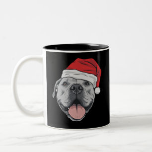 Kerstman Hoed Pitbull Pit Kerstmis Xmas Huisdier H Tweekleurige Koffiemok