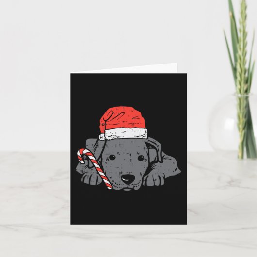 Kerstman hoed pitbull pitbull pitdog kerst kerst v kaart (Voorkant)