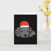 Kerstman hoed pitbull pitbull pitdog kerst kerst v kaart (Gele Bloem)
