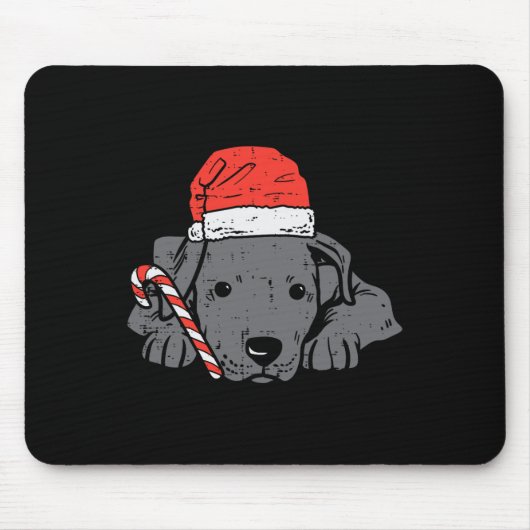 Kerstman hoed pitbull pitbull pitdog kerst kerst v muismat (Voorkant)