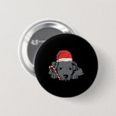 Kerstman hoed pitbull pitbull pitdog kerst kerst v ronde button 5,7 cm (Voorkant /achterkant)