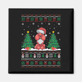 Kerstman Hoed Poedel Hond Kerstboom Lights Ugly Sw Magneet (Voorkant)