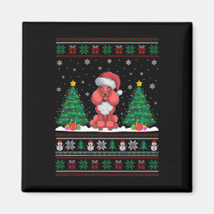 Kerstman Hoed Poedel Hond Kerstboom Lights Ugly Sw Magneet