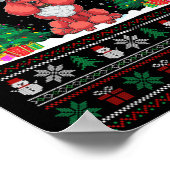 Kerstman Hoed Poedel Hond Kerstboom Lights Ugly Sw Poster (Hoek)