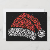 Kerstman Hoed Pootafdruk Kersthond Liefhebber Hond Feestdagenkaart (Voorkant)