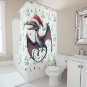Kerstman hoed pterodactyl douchegordijn (In situ)