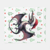 Kerstman hoed pterodactyl fleece deken (Voorkant (Horizontaal))