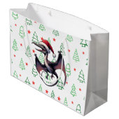 Kerstman hoed pterodactyl groot cadeauzakje (Achterkant Gekanteld)