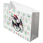Kerstman hoed pterodactyl groot cadeauzakje (Voorkant Gekanteld)