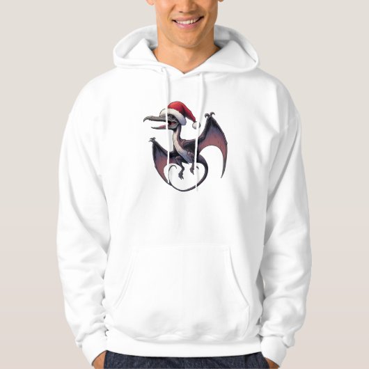 Kerstman hoed pterodactyl hoodie (Voorkant)