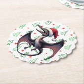 Kerstman hoed pterodactyl kartonnen onderzetters (Gekanteld)