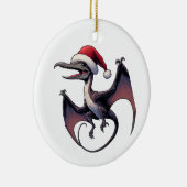 Kerstman hoed pterodactyl keramisch ornament (Rechts)