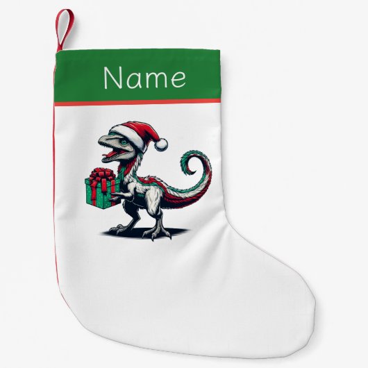 Kerstman hoed pterodactyl kleine kerstsok (Voorkant)