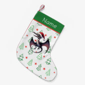 Kerstman hoed pterodactyl kleine kerstsok (Voorkant (Hangend))