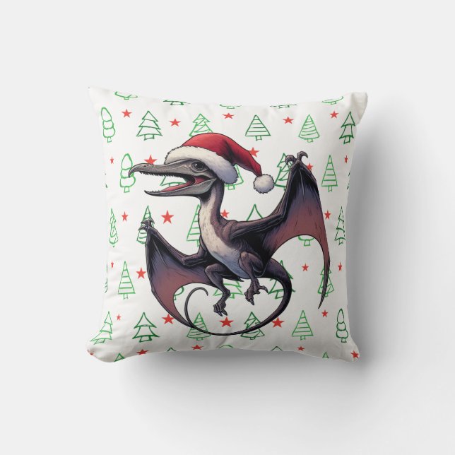 Kerstman hoed pterodactyl kussen (Voorkant)