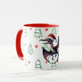 Kerstman hoed pterodactyl mok (Voorkant links)