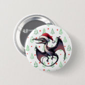 Kerstman hoed pterodactyl ronde button 5,7 cm (Voorkant /achterkant)