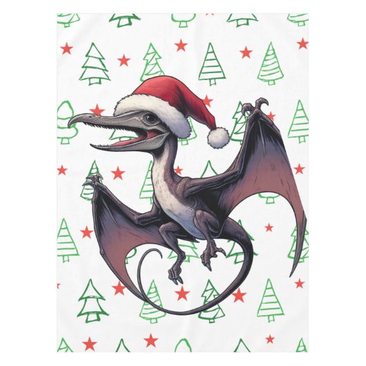 Kerstman hoed pterodactyl tafelkleed (Voorkant)