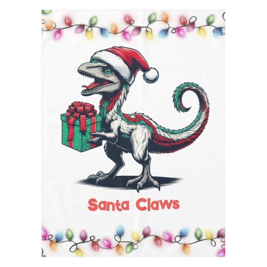 Kerstman hoed raptor tafelkleed (Voorkant)