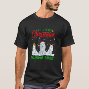 Kerstman Hoed Rendier Amerikaanse Eskimo Dog Chris T-shirt