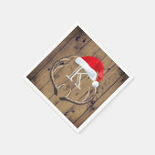 Kerstman Hoed Rendier Antlers Monogram Servetten (Hoek)