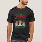 Kerstman Hoed Rendier Gerbil Kerst Pyjama T-shirt (Voorkant)