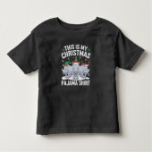 Kerstman hoed rendier neushoorn kerstpyjama kinder shirts (Voorkant)