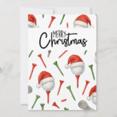 Kerstman hoed rode en groene T - shirts Feestdagenkaart (Voorkant)