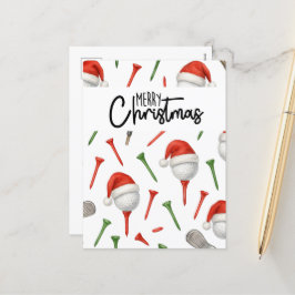 Kerstman hoed rode en groene T - shirts Feestdagenkaart