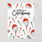 Kerstman hoed rode en groene T - shirts Feestdagenkaart (Voorkant)