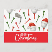 Kerstman hoed rode en groene T - shirts Feestdagenkaart (Voorkant)