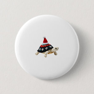 Kerstman Hoed Schildpad - Vintage Zeeschildpad Ker Ronde Button 5,7 Cm
